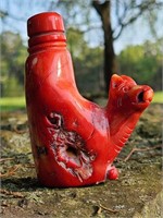 Antique Carved Coral Snuff Bottle