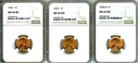 1955 56 58-D Cent NGC MS66 RD LISTS $129