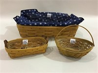 Lot of 3 Longaberger Baskets Including
