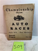 Championship Auto races 1947 program