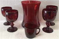 ASSORTED RUBY RED GLASS