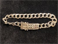 Sterling Silver Do or Die Skull Bracelet