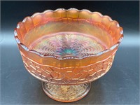 Carnival Glass Marigold Peacock Feather Bowl