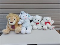 4 Large Stuffed Animals Toys Plush Bear Lion