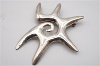 Star Brooch Marked Mexico Silver