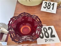 Fenton Red Amberina Dish