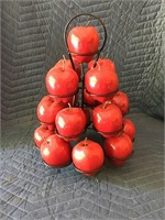 Metal Wire Center Piece Full of Faux Apples