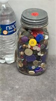 MASON JAR OF CLOTHING BUTTONS