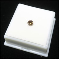 Round brilliant cut champagne diamond,