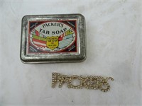 Lot of 2 Packers Items - Packers Tar Soap Tin &