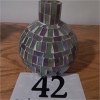 MOSAIC GLASS VASE 5 IN