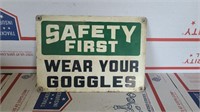 Vintage General Motors safety sign.