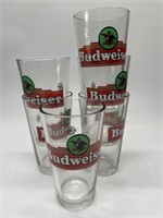 (6) Budweiser Glasses