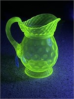 Vaseline Glass Pitcher