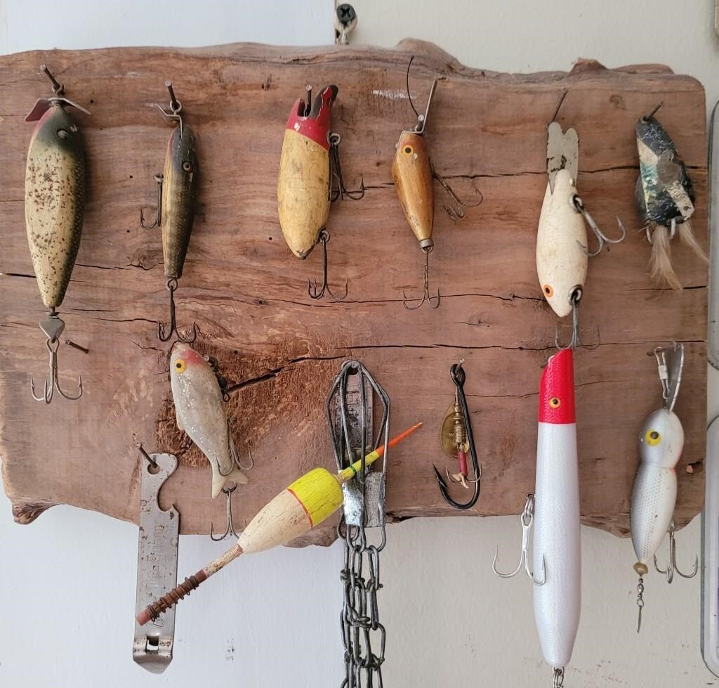 Vintage Fishing Lure Display