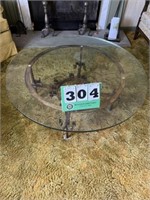 Vintage Glass Top Coffee Table