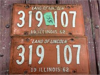 1962 Illinois License Plates