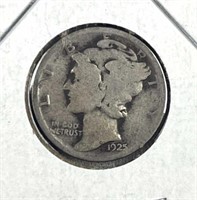 1925 Mercury Silver Dime, US 10c Coin