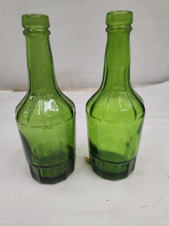 Vintage Green Wheaton Bottles