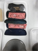 TRAY: 3 ANTIQUE SPECTACLES & CASES