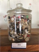 Glass Jar w/Vintage Buttons
