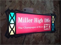 1970s Miller High Life Beer Lighted Sign