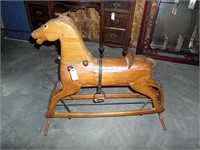 Early Carved Oak Roking Horse