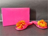 Kate Spade Orange Flower Hot Pink Jelly Sandals