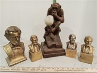 Abraham Lincoln bust statues & Darwin Monkey with