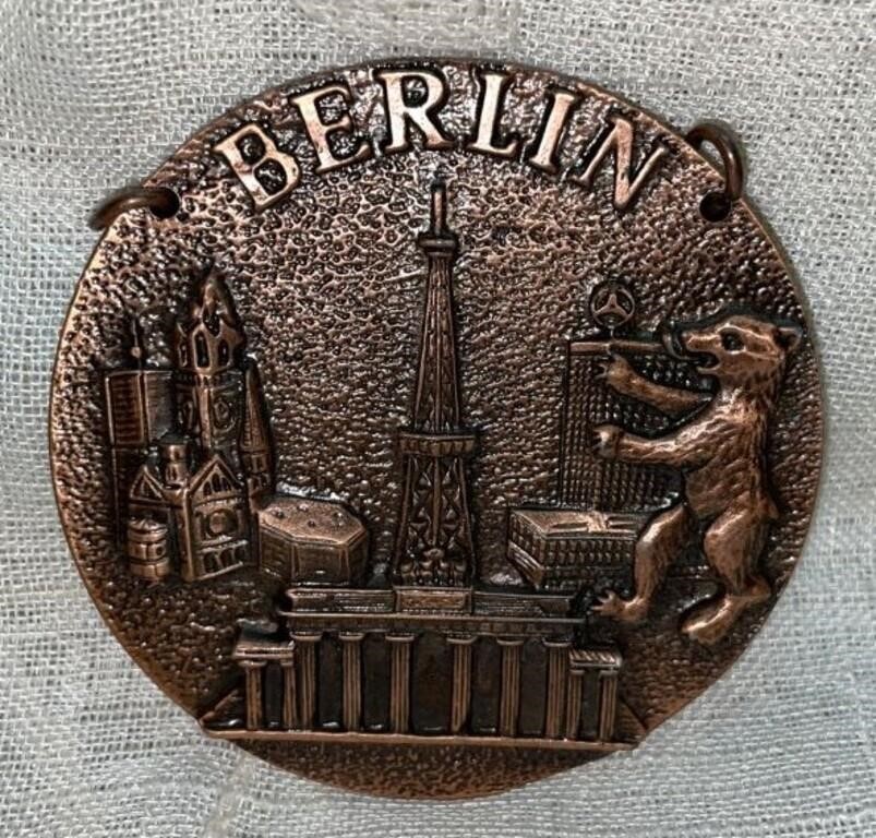 Vintage Bronze Berlin Medallion, approx 2" Dia