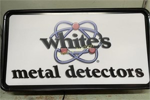 WHITES METAL DETECTING LIGHTED SIGN - WORKING