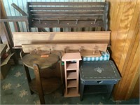 4 shelves & 2 occasional  tables