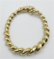 14k Yellow Gold Bracelet 12.2g Tw Length 7.5in