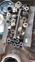 Lot of Large Sockets and Wooden Table