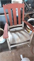 Red and White Wooden Chair