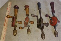 4 Vintage Hand Drills