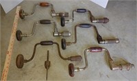 6 Vintage Brace Hand Drills