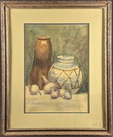 Framed Watercolor Painting from 1909 Louetta Cochr