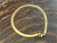 14K Gold Herringbone Bracelet