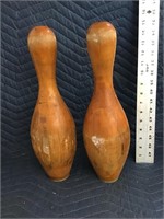 Antique Wood Bowling Pins Lot of 2