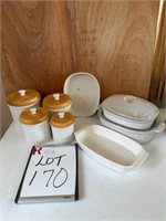 Cannister & Bakeware Set (sold as a lot)