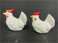 Vintage Rooster And Hen Salt And Pepper