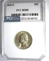 1953-S Quarter MS68 LISTS FOR $6750