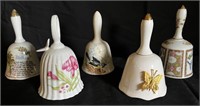 5pc Vintage Decorative Porcelain Bells