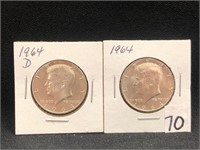 1964 P&D Kennedy Half Dollars