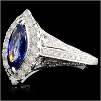 18K Gold Ring with 1.42ct Sapphire and 0.65ct Diam
