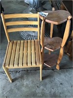WOOD CHAIR, STAND