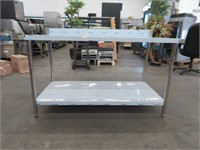 NEW 5' S/S 2 TIER WORK COUNTER / TABLE 5' X 32"