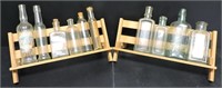 VINTAGE SMALL GLASS APOTHECARY BOTTLES W/DISPLAY