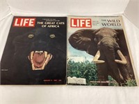 Two Vintage African Wildlife Life Magazines